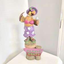 Estatueta de festa papagaio tiki bar karokê decoração canto tropical ~15" resina LEIA comprar usado  Enviando para Brazil