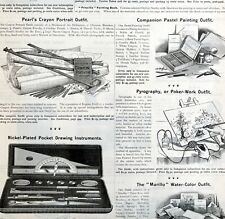 Instrumentos de desenho de artista material 1897 anúncio vitoriano página inteira DWII5, usado comprar usado  Enviando para Brazil