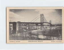 Cartão postal Ambassador Bridge sanduíche Ontário para Detroit Michigan comprar usado  Enviando para Brazil