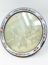 Piccolo Cornice Rotondo Foto Ottone Smalto Fiori Antico Frame 19 Th comprar usado  Enviando para Brazil