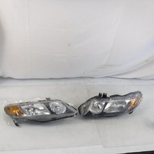 Par de faróis dianteiros Assy para 2006-2011 Honda Civic carcaça preta canto âmbar, usado comprar usado  Enviando para Brazil