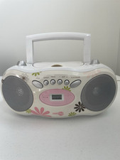 Usado, Next Play NPF500B CD Boombox Rádio Branco/Rosa Flores Vintage CD ERRO Não Funciona comprar usado  Enviando para Brazil