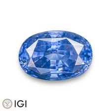 Usado, Safira azul birmanesa com certificação IGI 6,98 quilates natural não tratada OVAL azul aveludado comprar usado  Enviando para Brazil