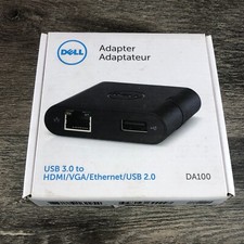 Dell DA100 Universal USB 3.0 para HDMI/VGA/Ethernet/USB 2.0 Adaptador - ENVIO RÁPIDO comprar usado  Enviando para Brazil