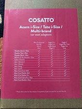 Używany, Cosatto Adaptery fotelika samochodowego Żołędzie Tote i-Size Multi-Brand Maxi-Cosi Joie Cybex Nowy na sprzedaż  Wysyłka do Poland