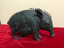 Estátua de animal antiga escultura de porco macho bronze bronze vintage decoração para casa rara E7 comprar usado  Enviando para Brazil