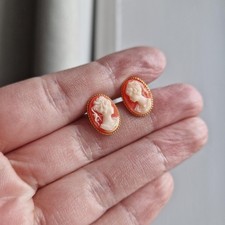 Oval cameo earrings for sale  LONDON