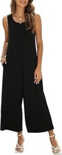 Macacão feminino verão casual regata solto sem mangas gola redonda macacão macacão comprar usado  Enviando para Brazil