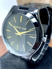 Usado, Relógio feminino Michael Kors MK3221 passarela fino quartzo preto aço inoxidável 42mm comprar usado  Enviando para Brazil