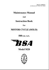 Bsa m20 workshop for sale  CHESTER