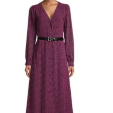 Vestido midi Michael Kors- Kate estampa micro girafa manga comprida cor GG CERISE comprar usado  Enviando para Brazil