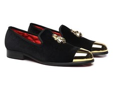 Mocassins masculinos moda fivela dourada sapatos de festa de casamento 7 preto, usado comprar usado  Enviando para Brazil