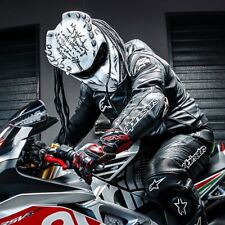 Capacete de motocicleta Predator personalizado rosto inteiro branco cravado aprovado pelo DOT comprar usado  Enviando para Brazil