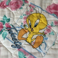 Cobertor vintage anos 90 Looney Tunes tweety pássaro colcha berço decoração quarto de bebê rosas rosa comprar usado  Enviando para Brazil
