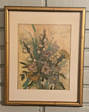 Usado, Buquê floral pintura aquarela Eva Storm mídia mista emoldurado assinado 12 x 15 comprar usado  Enviando para Brazil