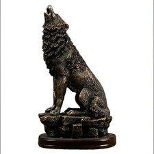 Usado, Estatueta de lobo escultura de mesa de resina Ebros estátua uivante 10,43"  comprar usado  Enviando para Brazil