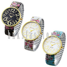 Relógio de pulso feminino elegante estampa floral mostrador fácil de ler pulseira elástica comprar usado Relógio de pulso feminino elegante estampa floral mostrador fácil de ler pulseira elástica comprar usado  Enviando para Brazil