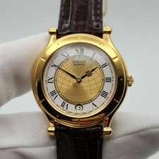 Usado, Seiko "Age of Discovery" Relógio de Quartzo Masculino Vintage Tom Dourado com Numerais Romanos comprar usado  Enviando para Brazil