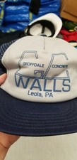Chapéu caminhoneiro vintage malha Snap Back Groffdale paredes de concreto azul comprar usado  Enviando para Brazil