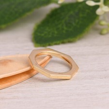 Anel de casamento design geométrico minimalista octógono folheado a ouro 18k presente para ela, usado comprar usado  Enviando para Brazil
