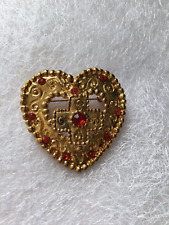 Broche coeur doré d'occasion  Auch