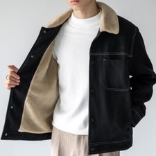 Jaqueta Masculina Forrada de Lã Sherpa Falsa Quente Casaco de Camurça Artificial Curto Grosso Externo comprar usado  Enviando para Brazil