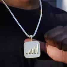 Pingente de disco masculino "SINAL DE TELEFONE" folheado a ouro amarelo 14k diamante criado em laboratório 2 quilates comprar usado  Enviando para Brazil