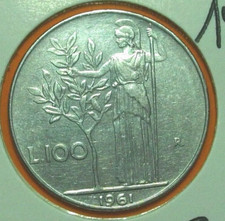 100 lire 1961 usato  Castiglione del Lago
