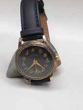 Relógio de pulso maçônico vintage mostrador preto símbolos dourados moldura 10K GF parte traseira de aço inoxidável comprar usado Relógio de pulso maçônico vintage mostrador preto símbolos dourados moldura 10K GF parte traseira de aço inoxidável comprar usado  Enviando para Brazil