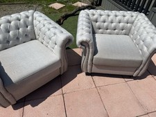 Buttoned arm chairs for sale  STOKE-ON-TRENT