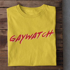 Gaywatch yellow tshirt for sale  CHESTERFIELD
