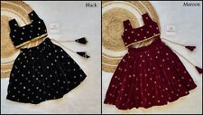 Blusa Lehenga trabalho sequência veludo costurada completa casamento infantil e feminino BB-T comprar usado  Enviando para Brazil