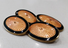 Guilloche enamel cufflinks for sale  BANWELL