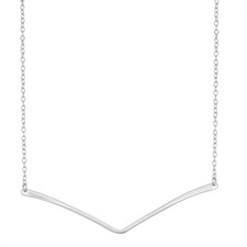 Colar de barra fina de prata esterlina em forma de bumerangue em V comprar usado  Enviando para Brazil