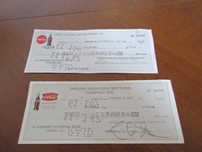 Usado, 2 alte Coca-Cola Schecks aus den USA 60er Jahre Papierscheck Opelika Alabama comprar usado  Enviando para Brazil