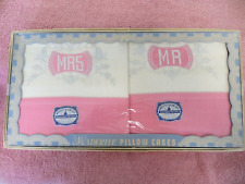 Usado, Par Antigo de Fronhas Maderite na Caixa Original - Mr. & Mrs. - Rosa e Branco - NOS comprar usado  Enviando para Brazil