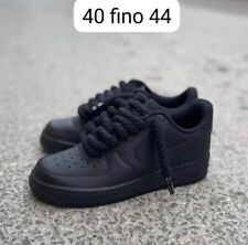 Używany, Nike Air Force 1 '07 Black con Lacci Corda Scarpe Uomo/Donna da Ginnastica na sprzedaż  Wysyłka do Poland