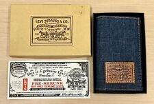 Carteira Levi Strauss Secretary vintage denim e couro costurada feita nos EUA NOVA comprar usado  Enviando para Brazil