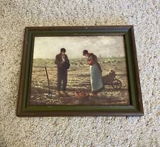 Quadro de Madeira Jean-François Millet O CASAL DE AGRICULTORES ANGELUS REZING ART PRINT comprar usado  Enviando para Brazil