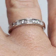 Linda pulseira de ouro branco 10K com canal de diamante 1/4 ctw, usado comprar usado  Enviando para Brazil