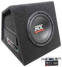 Subwoofer alimentado MTX RTP8A 8" 120w RMS em gabinete de subcaixa ventilada + controle remoto de baixo comprar usado  Enviando para Brazil