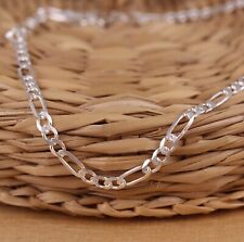 Usado, Pulseira de corrente FIGARO sólida prata esterlina 925 3 mm feita na Itália vários comprimentos comprar usado  Enviando para Brazil
