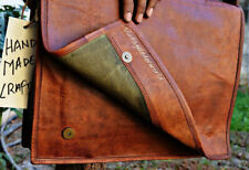 Bolsa satchel de couro artesanal bolsa carteiro laptop grão estilo antigo vintage comprar usado  Enviando para Brazil