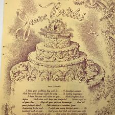 Estampa vintage junho noivas por James J Metcalfe poema ilustração bolo casamento comprar usado  Enviando para Brazil