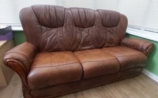 Italian leather seater for sale  CHATHAM