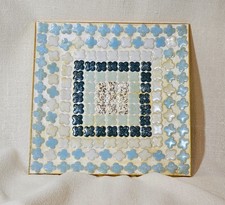 Bandeja de azulejos em mosaico vintage da década de 1960 – Azul pastel e dourado – Glam meados do século comprar usado  Enviando para Brazil