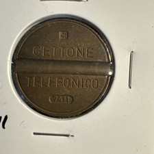 Tokens de telefone vintage italianos Gettone Telefoneco 1974#7411 e #7407 em suporte 2/2, usado comprar usado  Enviando para Brazil