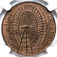 1901 Gran Bretaña Earls Court Gigante Noria Medalla NGC MS64 Ficha de Cobre segunda mano  Embacar hacia Mexico