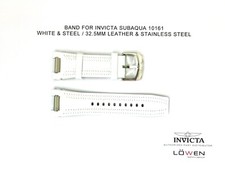 Autêntico Invicta Subaqua 10161 Couro Branco 32.5MM Pulseira De Relógio comprar usado  Enviando para Brazil