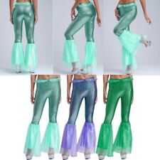 Usado, Calças femininas sereia fundo de sino calça princesa meia-calça metálica cauda de organza comprar usado  Enviando para Brazil